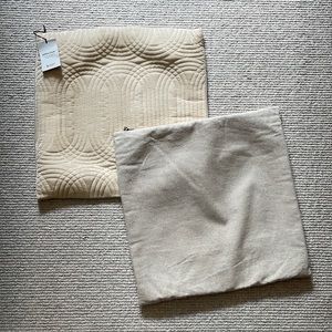 West Elm Velvet Cream Pillow Covers (2)